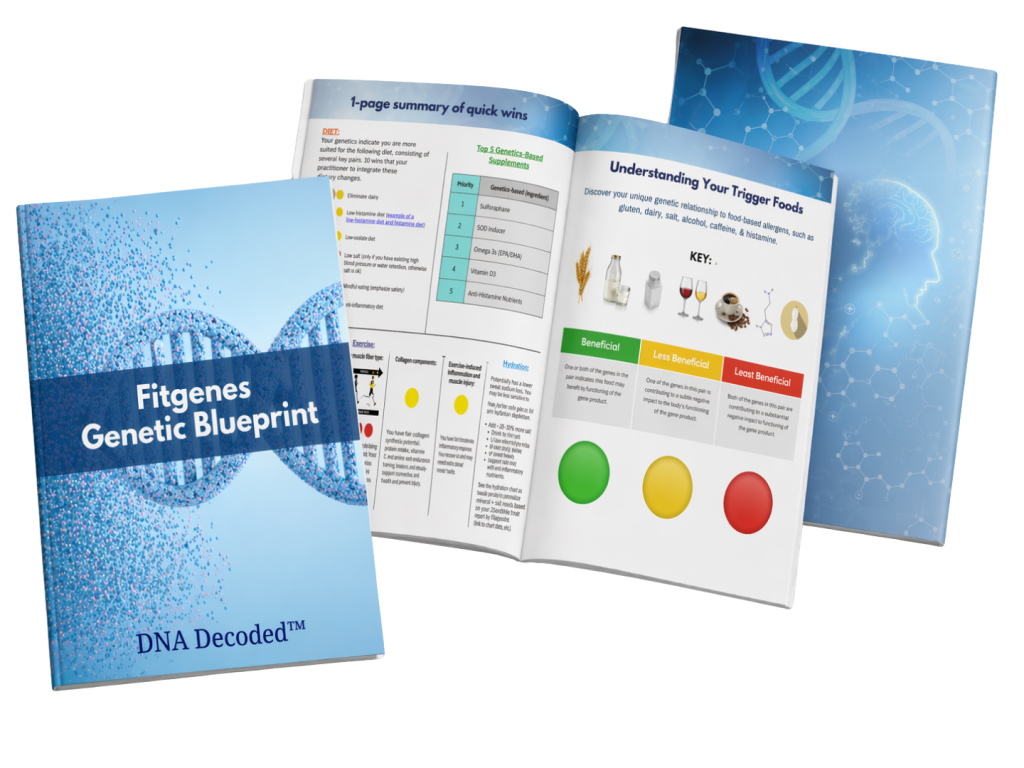 Fitgenes Genetic Blueprint report spread